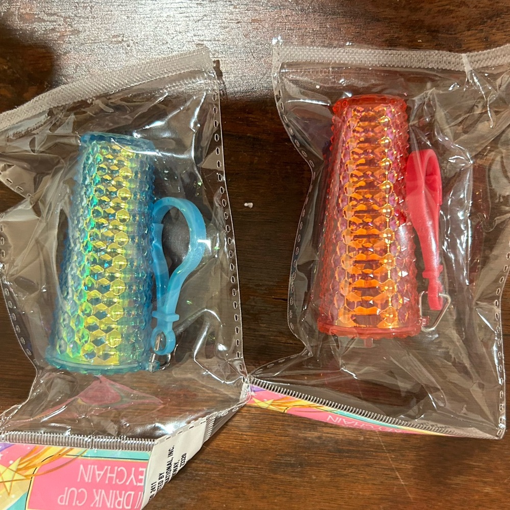 Colorful Drink Cup Keychains NEW SEALED $5.00 each
